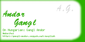 andor gangl business card